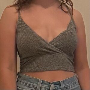Ribbed Criss-Cross Cropped Top